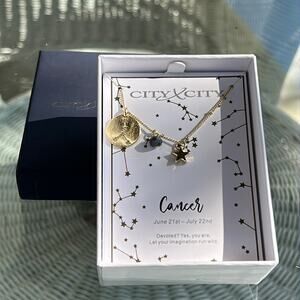 CityXCity Zodiac Cancer Gold Tone Chain Necklace #B1 New in Box!